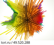 Displacement Worlds. 3D rendering of spherical noise burst pattern on the subject of education, three dimensional technology, mathematic and virtual 3D rendering. Стоковое фото, агентство Ingram Publishing / Фотобанк Лори