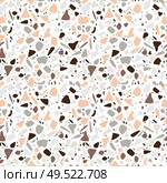 Terrazzo seamless pattern design with hand drawn rocks. Abstract modern background, flat vector illustration. Стоковая иллюстрация, агентство Ingram Publishing / Фотобанк Лори