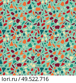 Terrazzo seamless pattern design with hand drawn rocks. Abstract modern background, flat vector illustration. Стоковая иллюстрация, агентство Ingram Publishing / Фотобанк Лори