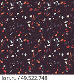 Terrazzo seamless pattern design with hand drawn rocks. Abstract modern background, flat vector illustration. Стоковая иллюстрация, агентство Ingram Publishing / Фотобанк Лори
