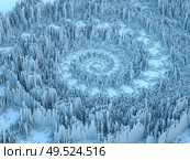 Displacement Worlds. 3D rendering of fractal noise displacement pattern on the subject of education, three dimensional technology, mathematic and virtual 3D rendering. Стоковое фото, агентство Ingram Publishing / Фотобанк Лори