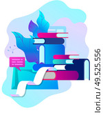 Concept vector illustration of business Blogging, people and education technology. Vector illustration news, copywriting, seminars, tutorial, creative writing, content management for web page, banner presentation, social media documents. Concept vector illustration of business Blogging, education. Стоковая иллюстрация, агентство Ingram Publishing / Фотобанк Лори