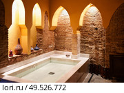 Arabic baths Hammam in Granada, Andalusia, Spain. Elvira baths. Cold water pool.. Arabic baths Hammam in Granada, Andalusia, Spain. Стоковое фото, агентство Ingram Publishing / Фотобанк Лори