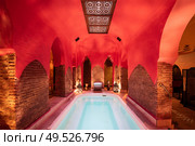 Arabic baths Hammam in Granada, Andalusia, Spain. Elvira baths. Hot water pool.. Arabic baths Hammam in Granada, Andalusia, Spain. Стоковое фото, агентство Ingram Publishing / Фотобанк Лори