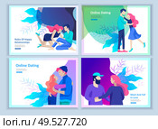 Online dating concept app login page with Funny cartoon characters couple. Modern graphic elements for web banners, web design, printed materials. Flat design vector illustration. Online dating concept app login page with Funny cartoon characters couple. Modern graphic elements for web banners, web design, printed materials. Стоковая иллюстрация, агентство Ingram Publishing / Фотобанк Лори