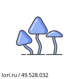 Allergy and hypersensitivity to mushrooms isolated icon vector. Poisonous and dangerous food intolerance of human body to fungus. Sensitivity allergen. Allergy and Hypersensitivity to Mushrooms, Icon. Стоковая иллюстрация, агентство Ingram Publishing / Фотобанк Лори