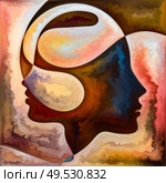 Internal Flow. Colors In Us series. Composition of human silhouettes, art textures and colors interplay in association with life, drama, poetry and perception. Стоковое фото, агентство Ingram Publishing / Фотобанк Лори