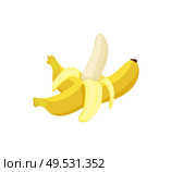 Banana exotic juicy ripe yellow fruit, whole and piled, vector isolated. Tropical edible food, dieting vegetarian icon full of vitamins, sweet dessert. Banana Exotic Juicy Ripe Yellow Fruit Berry Icon. Стоковая иллюстрация, агентство Ingram Publishing / Фотобанк Лори