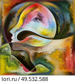 Vibrant Minds. Colors In Us series. Design composed of human silhouettes, art textures and colors interplay as a metaphor for life, drama, poetry and perception. Стоковое фото, агентство Ingram Publishing / Фотобанк Лори