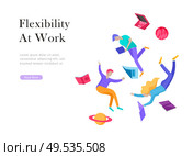 landing page template. Inspired People flying. Create your own spase. Character moving and floating in dreams, imagination and freedom inspiration design work. Flat design style. landing page template. Inspired People flying. Create your own spase. Characters moving and floating in dreams, imagination and freedom inspiration design work. Стоковая иллюстрация, агентство Ingram Publishing / Фотобанк Лори