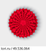 Flower in Chinese style Asian Oriental paper origami vector. Isolated icon of floral decoration for celebration of spring festivity. Blooming and flourishing. Flower in Chinese Style Asian Oriental Origami. Стоковая иллюстрация, агентство Ingram Publishing / Фотобанк Лори