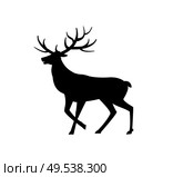 Deer animal with horns isolated icon silhouette vector. Wild life mammal with fur, character living in forests, winter stag, drawing of moose zoo. Deer Animal with Horns Isolated Icon Silhouette. Стоковая иллюстрация, агентство Ingram Publishing / Фотобанк Лори