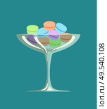 Cookies and biscuits, dessert in container glass vector. Sweet food delicious bakery served in cafe, restaurant dish snacks with creamy stuffing cakes. Cookies and Biscuits, Dessert in Container Glass. Стоковая иллюстрация, агентство Ingram Publishing / Фотобанк Лори