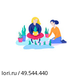 Harvesting and gardening people woman doing farming and garden job, remove weeds, watering, planting, growing and transplant sprouts. Spring concept. Harvesting and gardening people doing farming and garden job, pick berries, remove weeds, watering, planting, growing and transplant sprouts, lay ripe vegetables to box. Reaping crop. Стоковая иллюстрация, агентство Ingram Publishing / Фотобанк Лори
