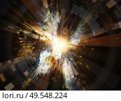 Explosive Technology. Bright math-generated abstract radial elements to illustrate concept of rapid expansion on the subject of science, education and technology. Стоковое фото, агентство Ingram Publishing / Фотобанк Лори