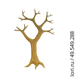 Dry and dead tree, wood with empty branches, flat style of brown trunk, environmental problem or season of falling leaves, single leafless plant vector. Leafless Plant, Tree with Empty Branches Vector. Стоковая иллюстрация, агентство Ingram Publishing / Фотобанк Лори