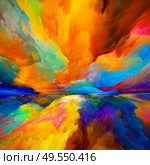 Spectral Clouds.  Escape to Reality series. Graphic composition of surreal sunset sunrise colors and textures suitable in projects related to landscape painting, imagination, creativity and art. Стоковое фото, агентство Ingram Publishing / Фотобанк Лори