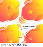 Abstract liquid design vector, shapes abstraction and decoration, background for banners and webpages. Color art with forms and text sample. Abstract Liquid Design Set of Posters Template. Стоковая иллюстрация, агентство Ingram Publishing / Фотобанк Лори