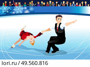 A vector illustration of Figure Skating Athletes Competing. Стоковая иллюстрация, агентство Ingram Publishing / Фотобанк Лори