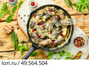 Dolma or sarma,stuffed sorrel leaves with rice and meat.Oriental cuisine. Eastern dolma or sarma. Стоковое фото, агентство Ingram Publishing / Фотобанк Лори