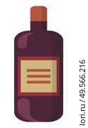 Bottle of alcohol drink, element of celebration party, toast symbol. Alcoholic beverage cognac and wine or champagne and rum, ale or gin, whiskey, pub object, entertainment strong drinks vector. Flat cartoon. Alcohol Beverage in Bottle, Celebration Vector. Стоковая иллюстрация, агентство Ingram Publishing / Фотобанк Лори
