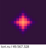 Shiny wye on purple, pixelated light or squared star, equipment of pixel game, laser award, squared spider, space equipment, ultraviolet trophy vector, pixelated cosmic object for mobile app games. Ultraviolet Star, Shiny Award, Pixel Game Vector. Стоковая иллюстрация, агентство Ingram Publishing / Фотобанк Лори