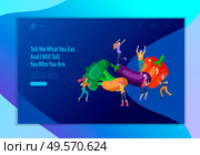 Landing page template with Happy People with vegetable and healthy food, jumping and dansing. Veggie recipe, vegetarian diet and detox concept, eco friendly lifestyle. Colorful illustration. Landing page template with Happy People with vegetable and healthy food, jumping and dansing. Veggie recipe, vegetarian diet and detox concept, eco friendly lifestyle. Colorful. Стоковая иллюстрация, агентство Ingram Publishing / Фотобанк Лори