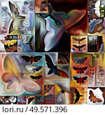 Inner Encryption series. Background of abstract organic forms, art textures and colors on subject of hidden meanings, sacred life, drama, poetry, mysticism and art. Стоковое фото, агентство Ingram Publishing / Фотобанк Лори