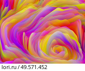 Tactile Math. Dimensional Wave series. Design composed of Swirling Color Texture. 3D Rendering of random turbulence on the subject of art, creativity and design. Стоковое фото, агентство Ingram Publishing / Фотобанк Лори