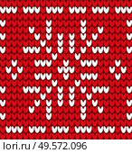 Snowflake embroidered with threads on canvas vector. Needlecraft with cross stitches technique. Decoration of clothes and winter sweaters. Christmas theme seamless pattern flat style illustration. Snowflake Embroidery on Red in Closeup Vector. Стоковая иллюстрация, агентство Ingram Publishing / Фотобанк Лори