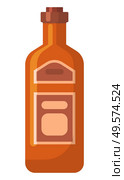 Bottle of alcohol drink, element of celebration party, toast symbol. Alcoholic beverage cognac and wine or champagne and rum, ale or gin, whiskey, pub object, entertainment strong drinks vector. Alcohol Beverage in Bottle, Celebration Vector. Стоковая иллюстрация, агентство Ingram Publishing / Фотобанк Лори
