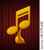 Golden trophy in form of note. Music award for players and singers. Prizes for winners in competitions. Championship and victory vector illustration. Music Award, Gold Trophy in Form of Note Vector. Стоковая иллюстрация, агентство Ingram Publishing / Фотобанк Лори