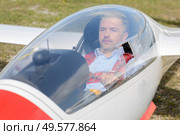 portrait of man in sailplane. Стоковое фото, агентство Ingram Publishing / Фотобанк Лори