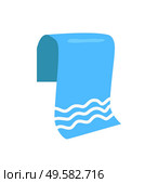 Towel for beach emblem isolated vector icon in cartoon style. Folded terry cloth, tissue for wipe single simple element, front view primitive badge. Towel for Beach Isolated Vector Cartoon Emblem. Стоковая иллюстрация, агентство Ingram Publishing / Фотобанк Лори