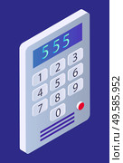 Intercom, smart home device, on-door communication equipment in house, isolated 3D object vector. Entrance protection, security or safety system. Access and doorbell, video technology, isometric. Smart Home Device, Intercom or Security System. Стоковая иллюстрация, агентство Ingram Publishing / Фотобанк Лори