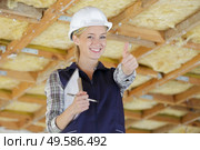 portrait of a cheerful female architect. Стоковое фото, агентство Ingram Publishing / Фотобанк Лори
