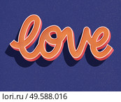 Greeting card with Happy Valentine’s Day hand lettering design. Colorful hand drawn illustration with typography. . Стоковое фото, агентство Ingram Publishing / Фотобанк Лори