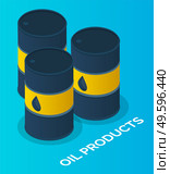 Oil petroleum industry, barrels with oil products, isolated at blue symbols. Storage, tank, cistern, vat, tub with oil. Resorvoir, with crude oil. Making industrial petroleum for different purposes. Oil petroleum industry, barrels with oil products, isolated symbols, storage, tank, cistern with oil. Стоковая иллюстрация, агентство Ingram Publishing / Фотобанк Лори