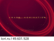 Award nomination ceremony with luxurious red wavy background with gold glitter and sparkle. Vector illustration EPS10. Award nomination ceremony with luxurious red wavy background with gold glitter and sparkle. Vector illustration. Стоковая иллюстрация, агентство Ingram Publishing / Фотобанк Лори