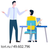 Arguing man and woman discussing business issues. Vector brokers and hucksters, collaboration of colleagues. Stockbrokers or bill-brokers isolated. Arguing Man and Woman Discussing Business Issues. Стоковая иллюстрация, агентство Ingram Publishing / Фотобанк Лори