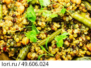 Kitchari,stewed rice with mash and spices fried in oil,. Kitchari, a spicy vegetarian dish. Стоковое фото, агентство Ingram Publishing / Фотобанк Лори