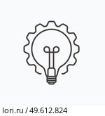Innovation thin line symbol, cogwheel and lamp bulb Icon. Innovation logo. Vector Illustration. Innovation thin line symbol, cogwheel and lamp bulb Icon. Innovation logo. Vector Illustration EPS10. Стоковая иллюстрация, агентство Ingram Publishing / Фотобанк Лори