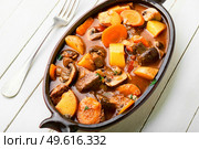 Delicious ragout with beef and mushrooms. Meat sauce with veal. Roast with mushrooms. Stew with veal and mushrooms. Стоковое фото, агентство Ingram Publishing / Фотобанк Лори