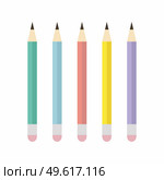 Colour pencils on a white background. Vector illustration. Стоковая иллюстрация, агентство Ingram Publishing / Фотобанк Лори