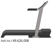 Treadmill in vector, running fitness simulator. Training apparatus, equipment for the gym isolated on white background. Physical trainer for sports walking or running, professional cardio simulator. Isolated treadmill in vector, running fitness simulator. Training apparatus, equipment for the gym. Стоковая иллюстрация, агентство Ingram Publishing / Фотобанк Лори