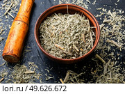 Dried wormwood or absinthe, homeopathic herbs in alternative medicine.. Dried wormwood medicinal. Стоковое фото, агентство Ingram Publishing / Фотобанк Лори
