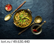 Kitchari,stewed rice with mash and spices fried in oil.Indian food. Kitchari, a spicy vegetarian dish. Стоковое фото, агентство Ingram Publishing / Фотобанк Лори