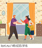 Problems and conflict in family, fight and arguing, quarreling over child in family. Cartoon angry parents swearing. Unhappy boy teenager. Dispute man and woman. Toxic relationships between people. Problems and conflict in family, fight and arguing, quarreling over child in family. Unhappy boy. Стоковая иллюстрация, агентство Ingram Publishing / Фотобанк Лори