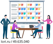 Business strategy planning, project management. Tasks planing concept. Business working process, time management and teamwork. Start up plan process. Data analysis and analytic. Kaizen philosophy. Business strategy planning, project management. Tasks planing. Data analysis and analytic. Kaizen philosophy. Стоковая иллюстрация, агентство Ingram Publishing / Фотобанк Лори
