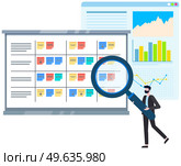 Business strategy planning, project management. Tasks planing concept. Business working process, time management and teamwork. Start up plan process. Data analysis and analytic. Kaizen philosophy. Business strategy planning, project management. Tasks planing. Data analysis and analytic. Kaizen philosophy. Стоковая иллюстрация, агентство Ingram Publishing / Фотобанк Лори